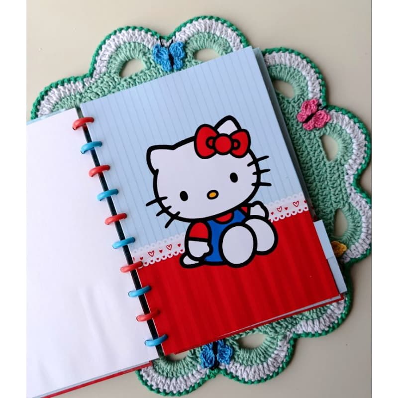 Kit com 7 divisorias Hello Kitty para caderno de disco/ universitário(10 discos) /A5(08 discos)