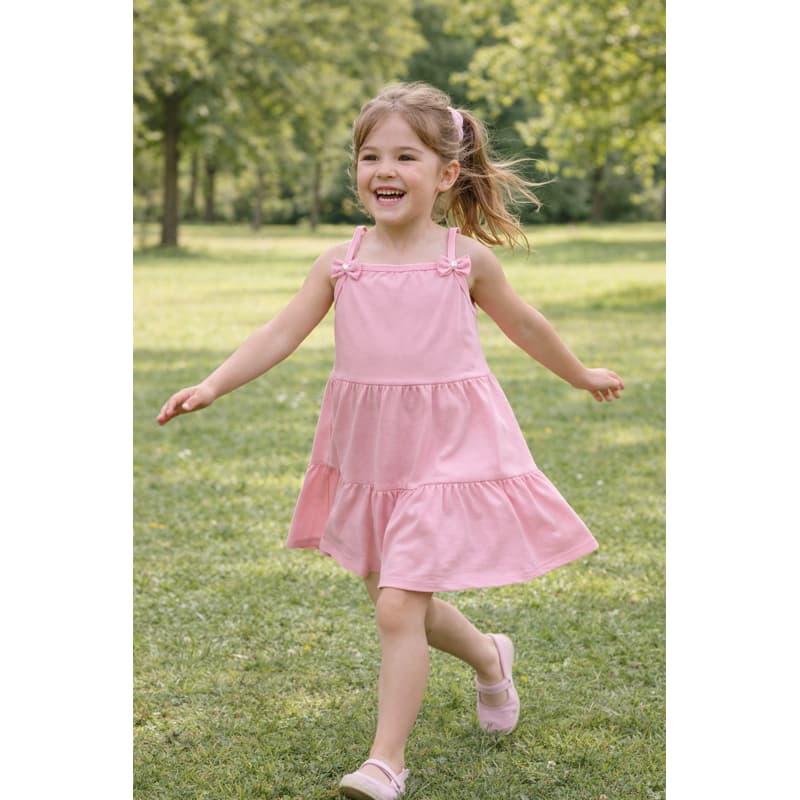vestido 3 marias laço infantil menina alcinha rosa