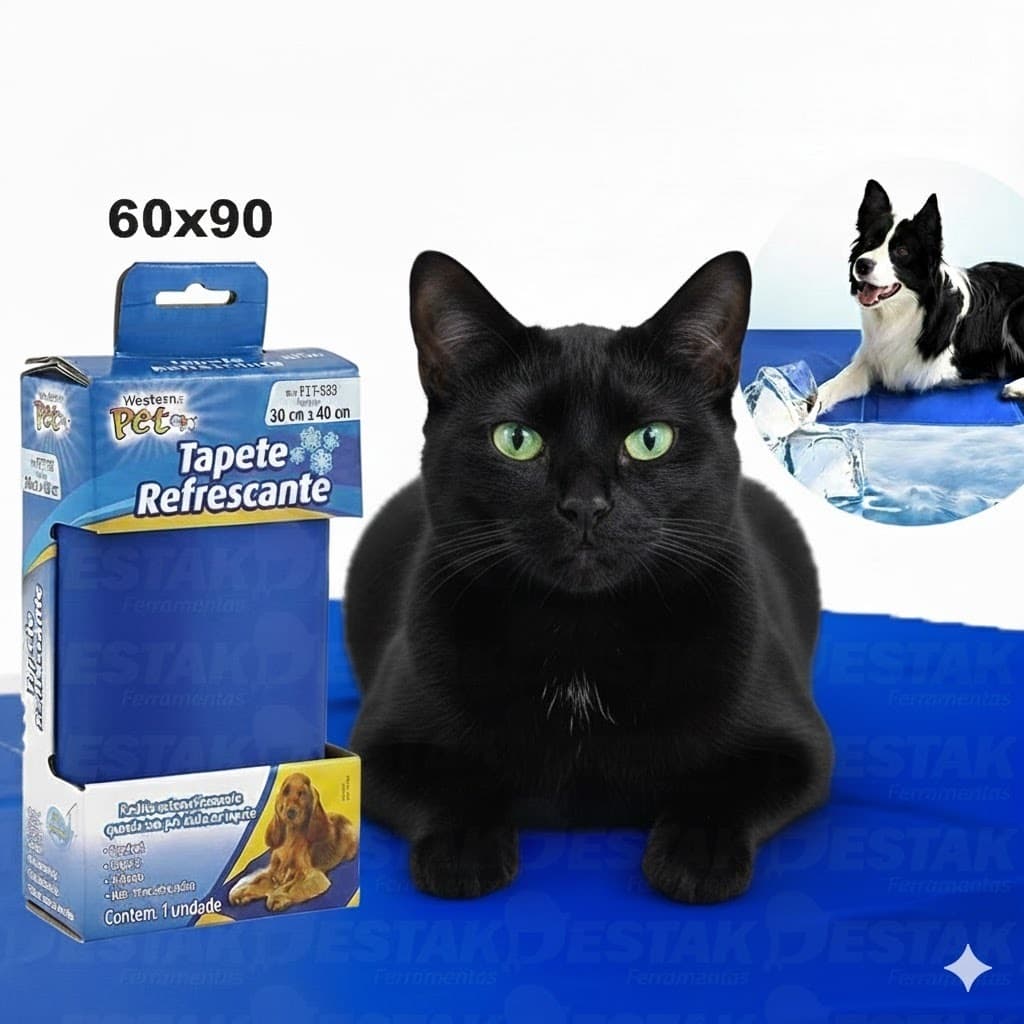 Tapete Gelado Para Cachorro e Gato Refrescante com Gel 50x65