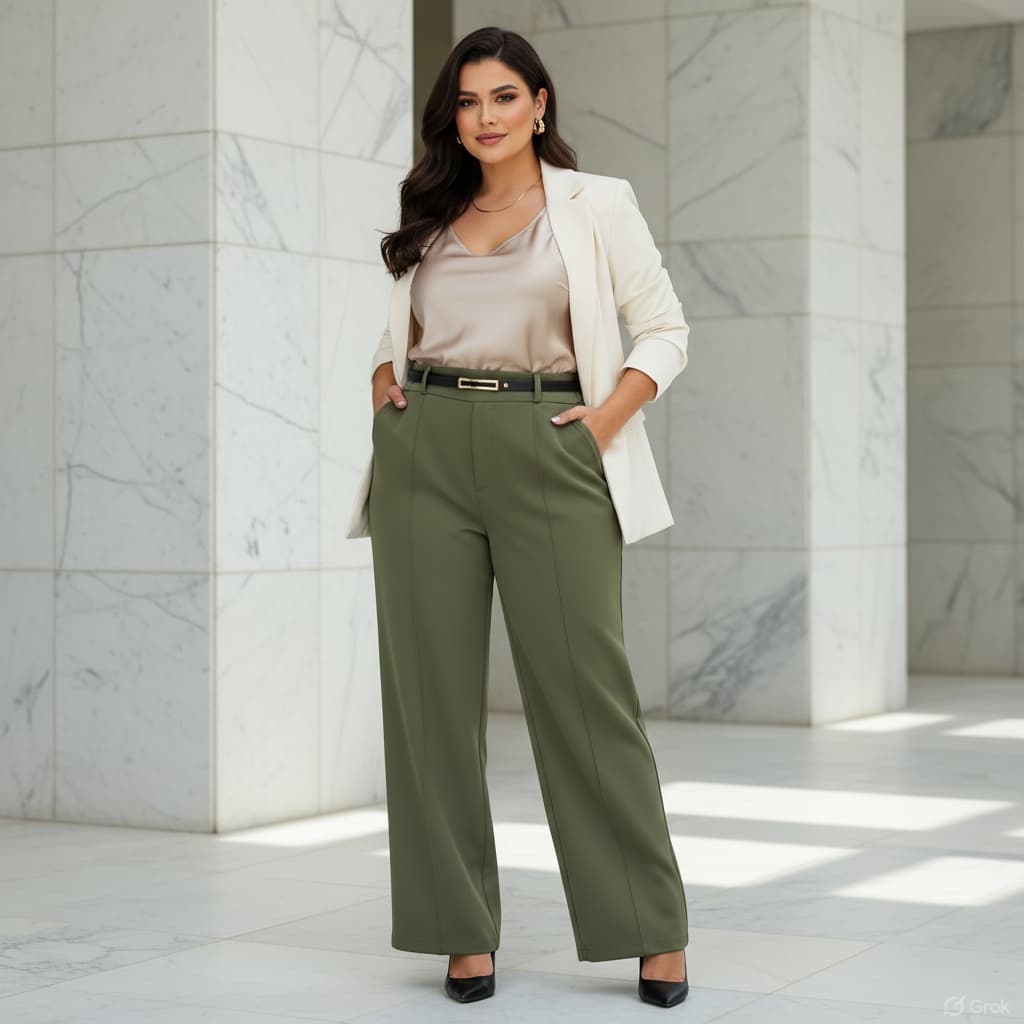 Calça Social Feminina Com Cinto Envio Imediato Pronta Entrega