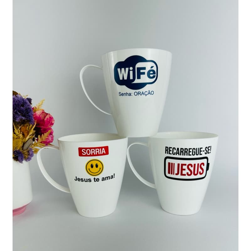 Kit Canecas para Igrejas, Eventos, Religiião, Festividade, Plásticas personalizadas