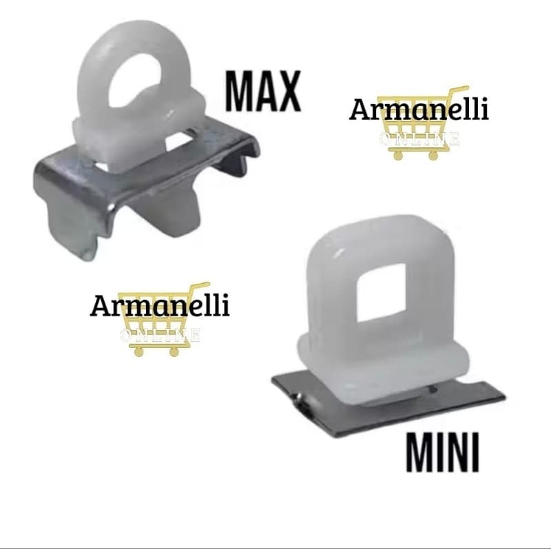 Kit 5 Terminal Max ou Mini Com Metal Para Trilho/ Varão Suíço Cortina Wave Deslizantes MAX/MINI