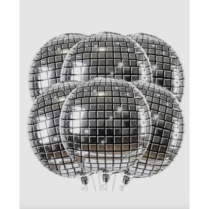 5 Un. Balão Globo Espelhado Metalizado Festas Discoteca 56cm5 Un. Balão Globo Espelhado Metalizado Festas Discoteca 56cm