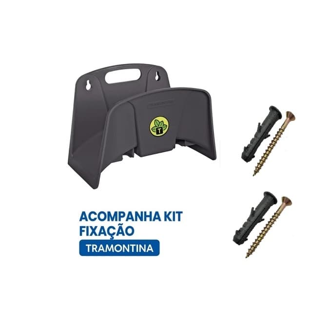 Kit C/ Ate 2 Suporte Para Mangueira Até 35M 1/2'' Reforçado 4 Parafusos e 4 Buchas Para Fixação Tramontina