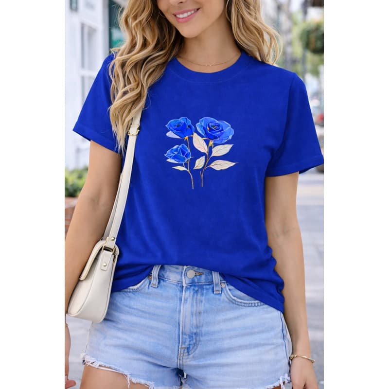 CAMISETA T-SHIRT FEMININA 100% ALGODÃO TENDENCIA MODA FEMININA FLOR