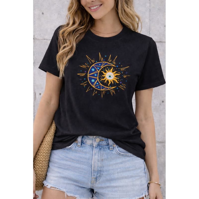 CAMISETA T-SHIRT FEMININA 100% ALGODÃO TENDENCIA MODA FEMININA LUA
