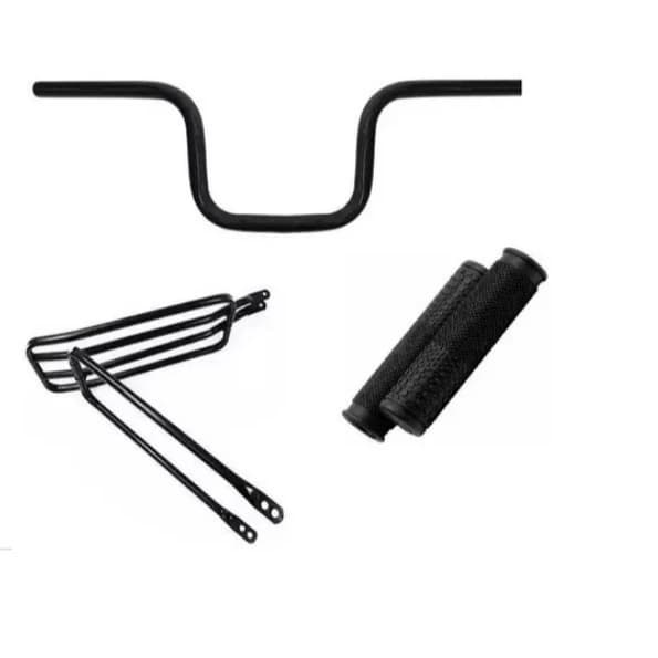Bagageiro Garupa + Guidão Tipo Moto  + Manoplas para bike bicicleta aro 20 24 26