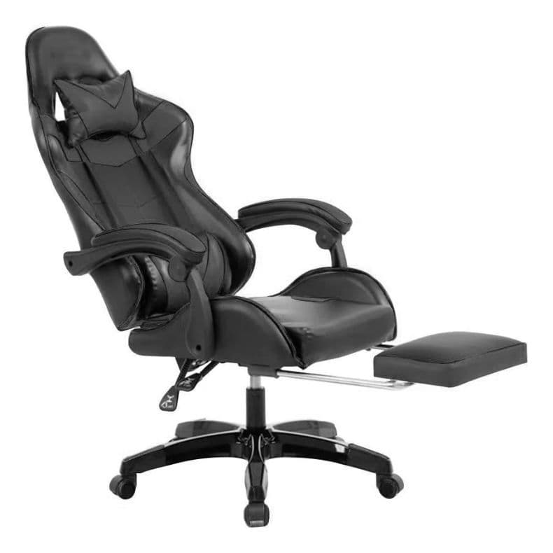 Cadeira Pc Gamer Giratória Ergonimica Em Couro Com Descanso Para os Pés Conforto