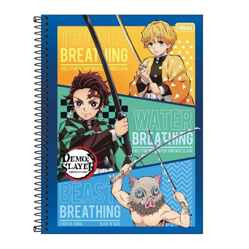 Caderno Univ Capa Dura Demon Slayer 1m 80fls Tilibra Sortido