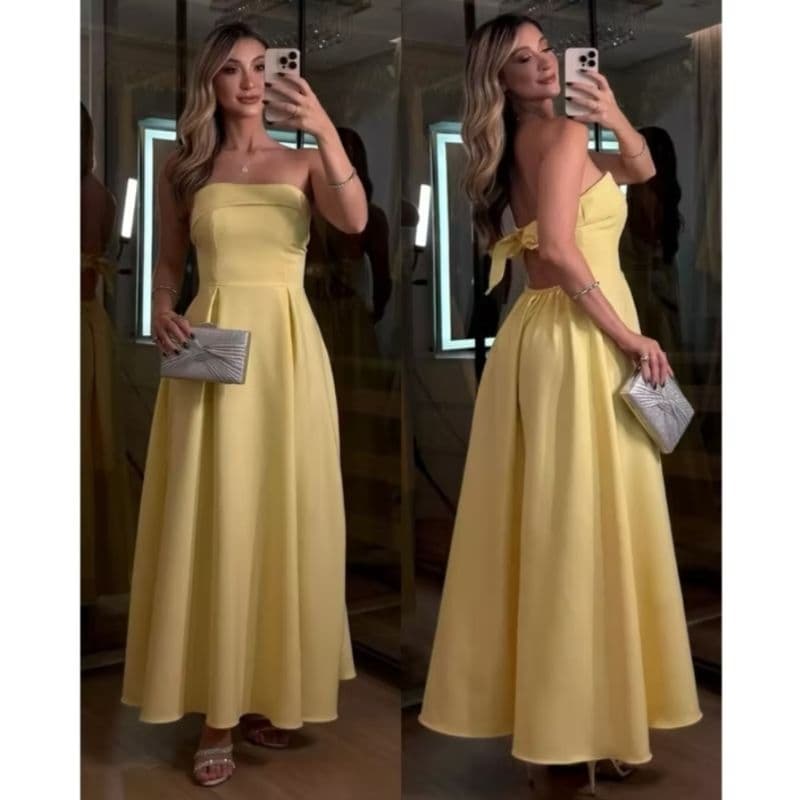 VESTIDO LONGO TAMARA QUE CAIA COM BOJO E AVERTURA NAS COSTAS- corte princessa