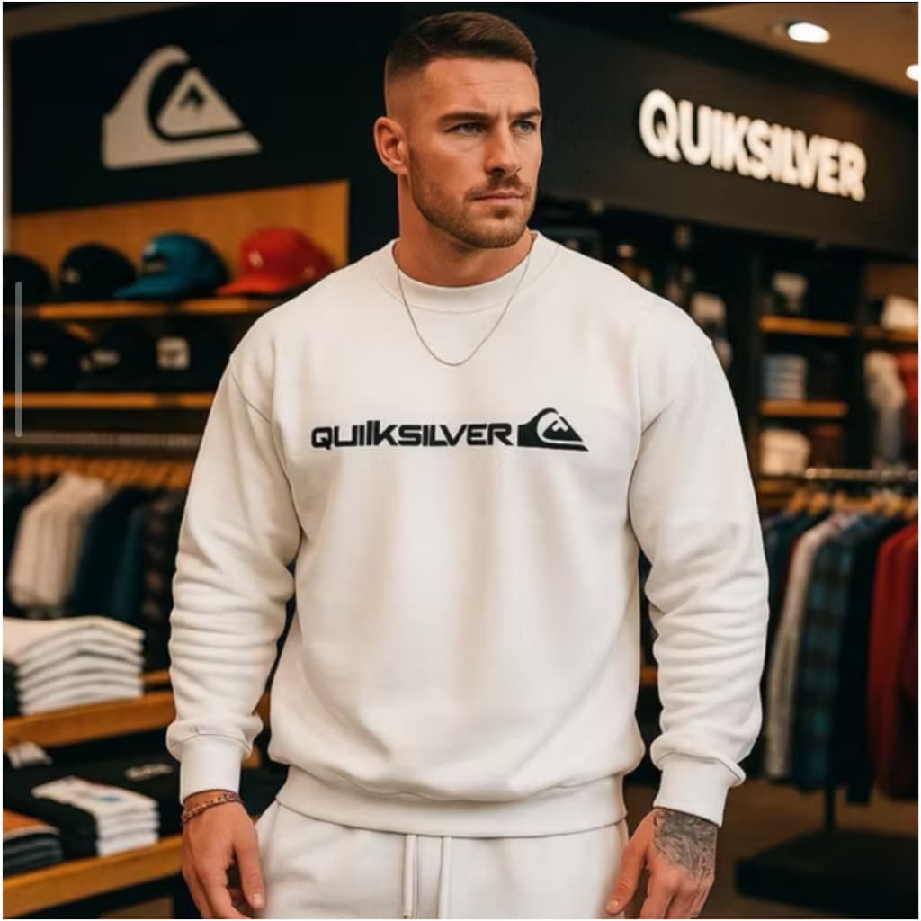 Blusa Frio masculina Moletom Masculino Estilosa Gola Redonda estampado Quisilver Algodão Premium