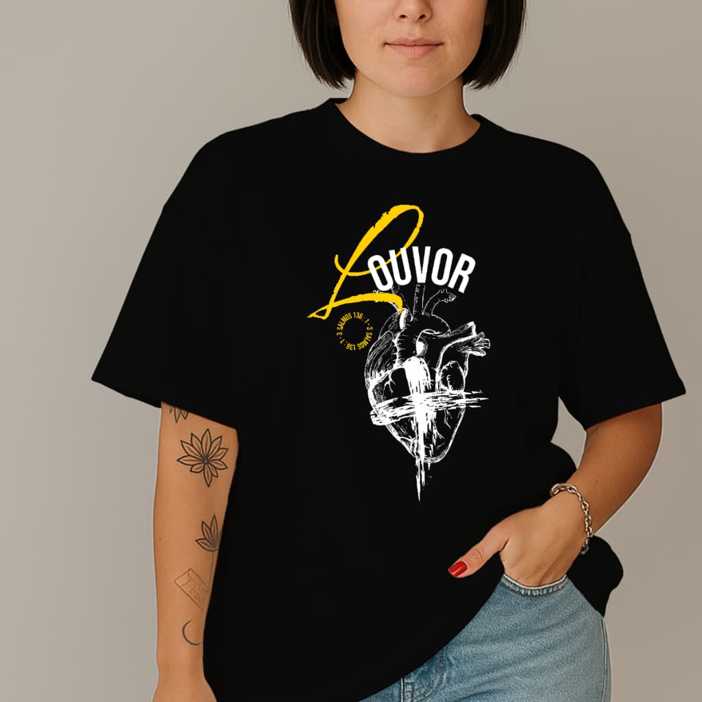 Camiseta Evangélica Louvor Coração Cristã Gospel Unissex