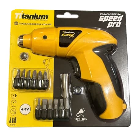 Parafusadeira Elétrica Titanium Speed Pró Bivolt C/ 11 Bits