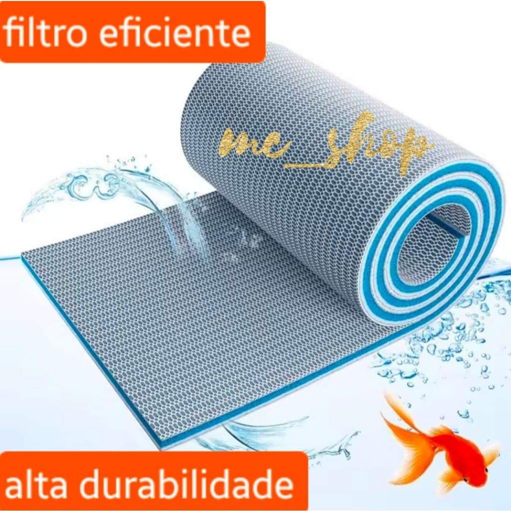Esponja de Algodão 8 Camadas para Aquário – Filtragem Eficiente e Durável