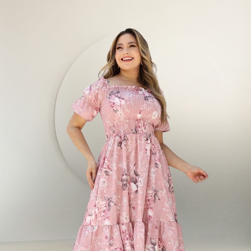 Vestido Rodado feminino lastex cores lisas delicado