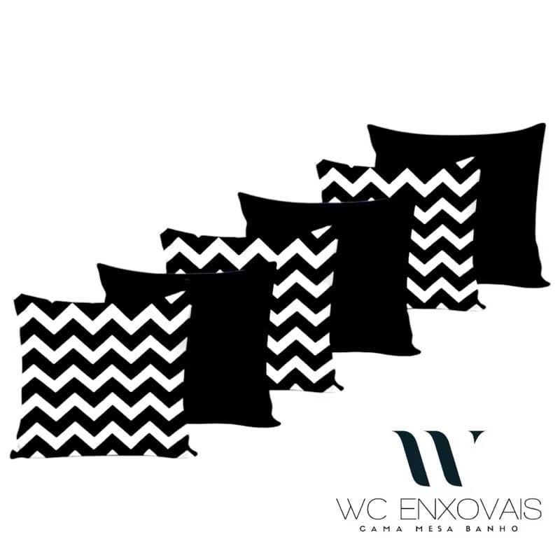 Kit com 6 capas p\ Almofadas Decorativas com Zíper