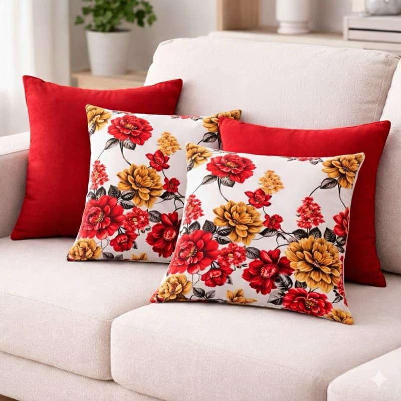 Kit C/4 Capas De Almofadas Decorativas 45x45 Estampadas