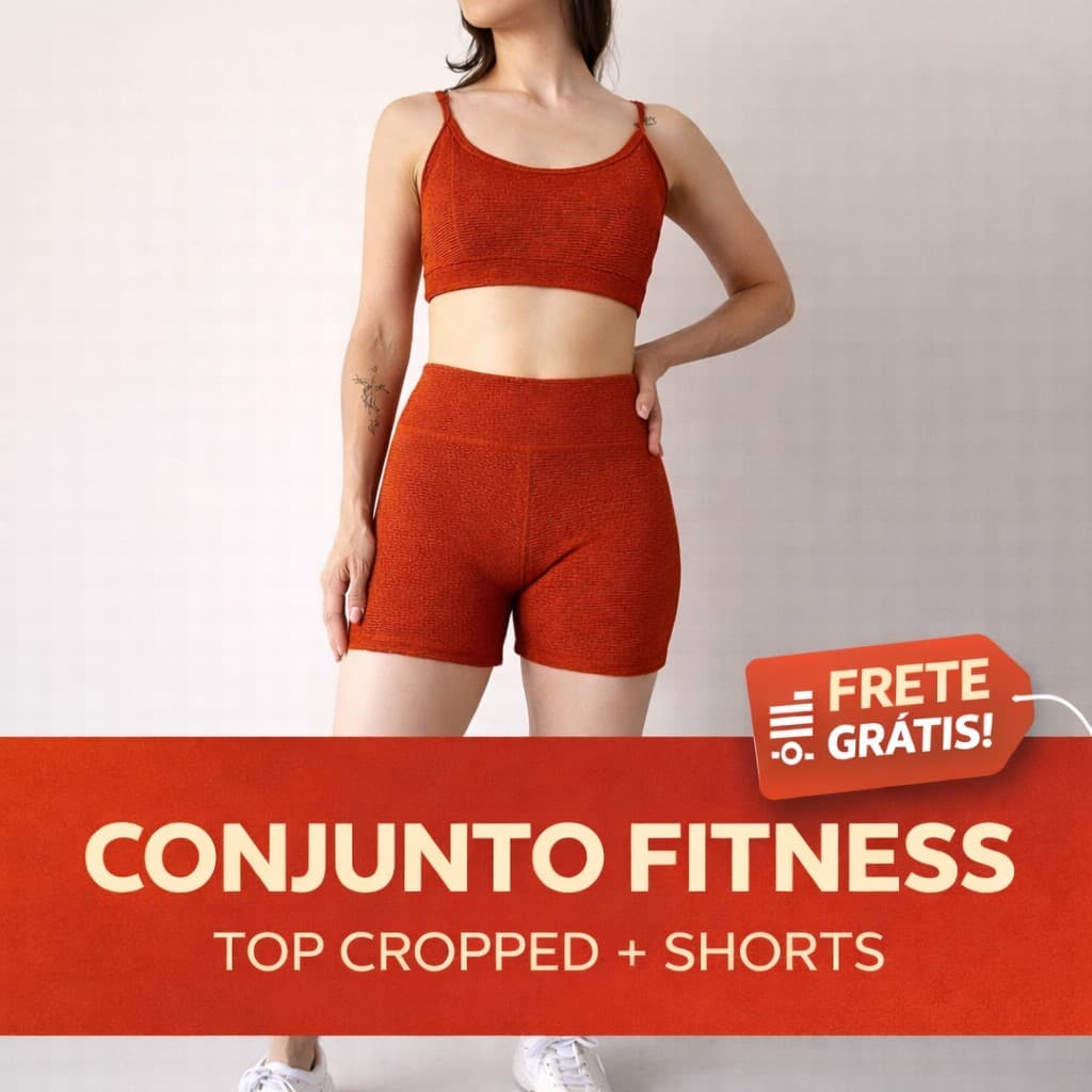 Conjunto Fitness Canelado Feminino Academia Short e Top Alcinha com Bojo Removível Cintura Alta Zero Transparência Verão