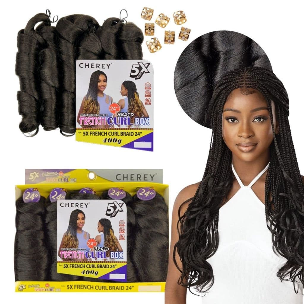 Cabelo 400g French Curl Cherey Liso Ondulado Para Tranças Premium Boho Braids Crochet Jumbo