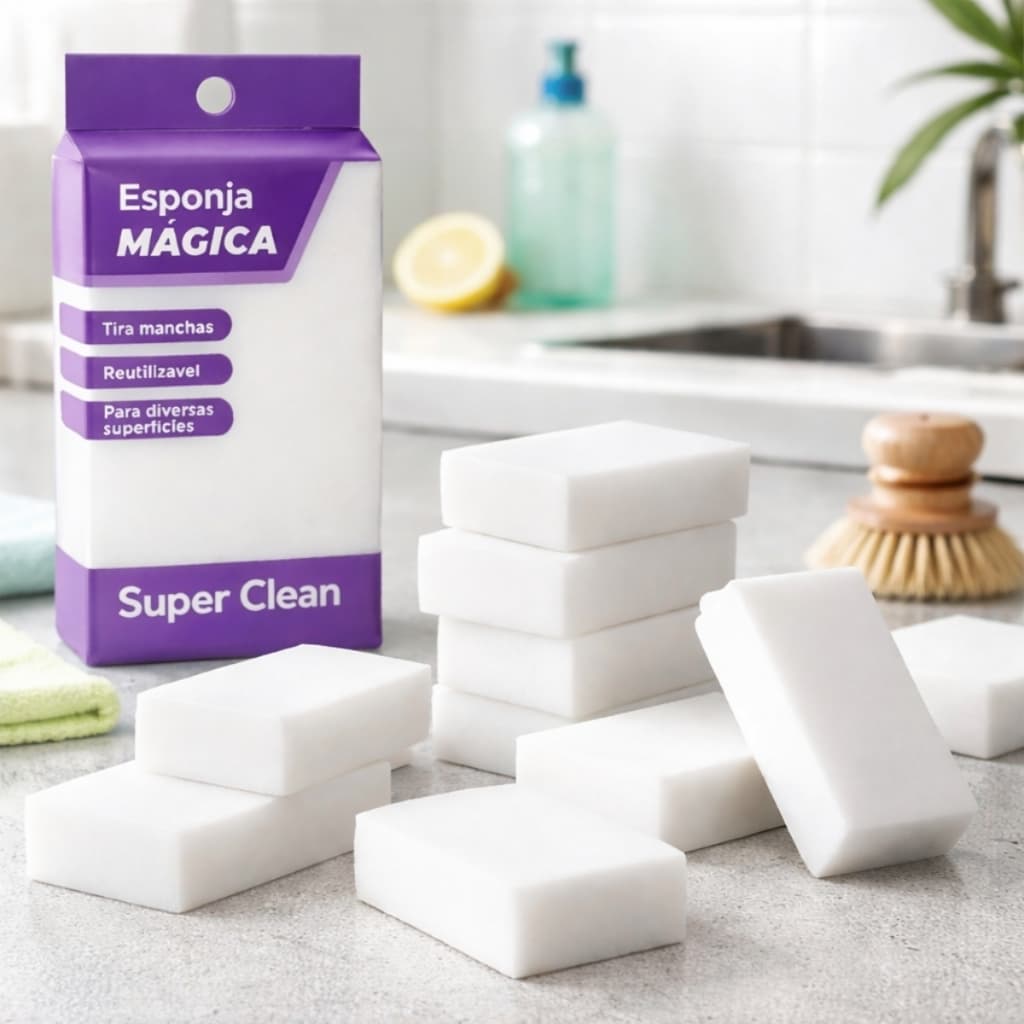 Esponja Mágica de Limpeza Multiuso Bucha Mágica Esponja Tira Manchas