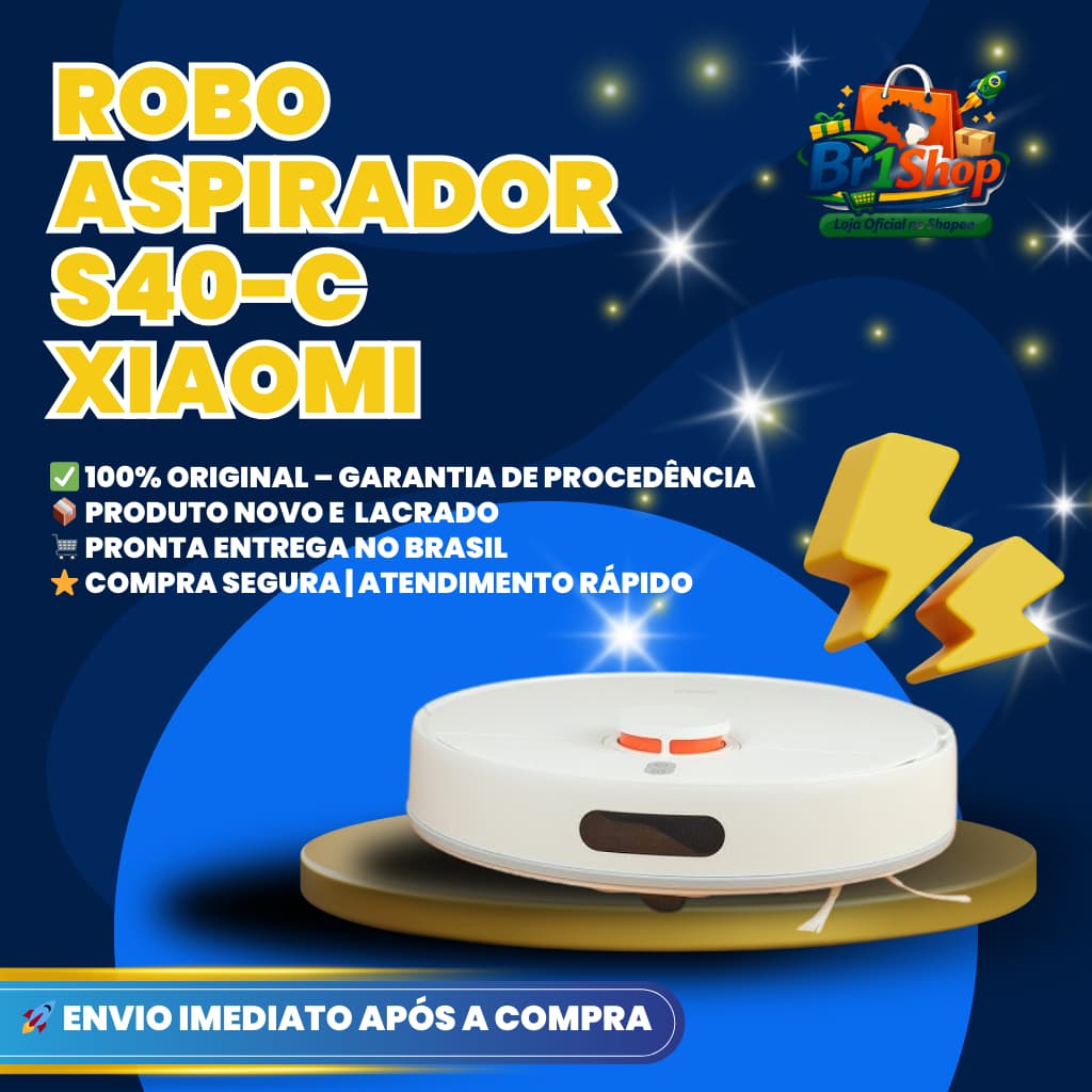 Robô inteligente S40C XIAOMI com mapeamento BIVOLT ORIGINAL