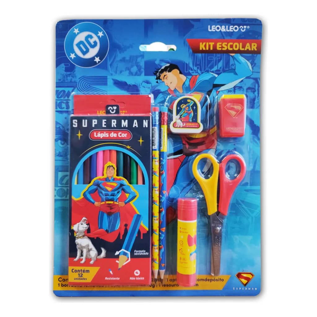 Kit Material Escolar Superman Leo&leo