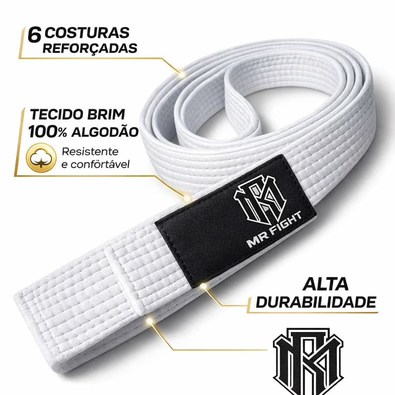 Faixa Jiu Jitsu ADULTO PREMIUM COM BORDADO