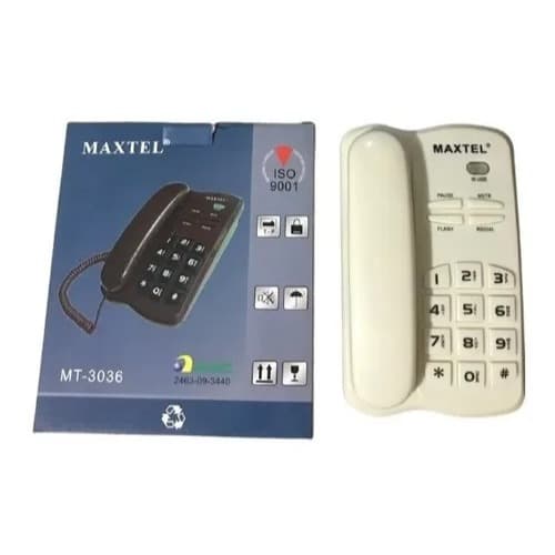 Telefone Com Fio Maxtel Modelo Mt-3036 Teclas Grande Telefone Analogico Branco
