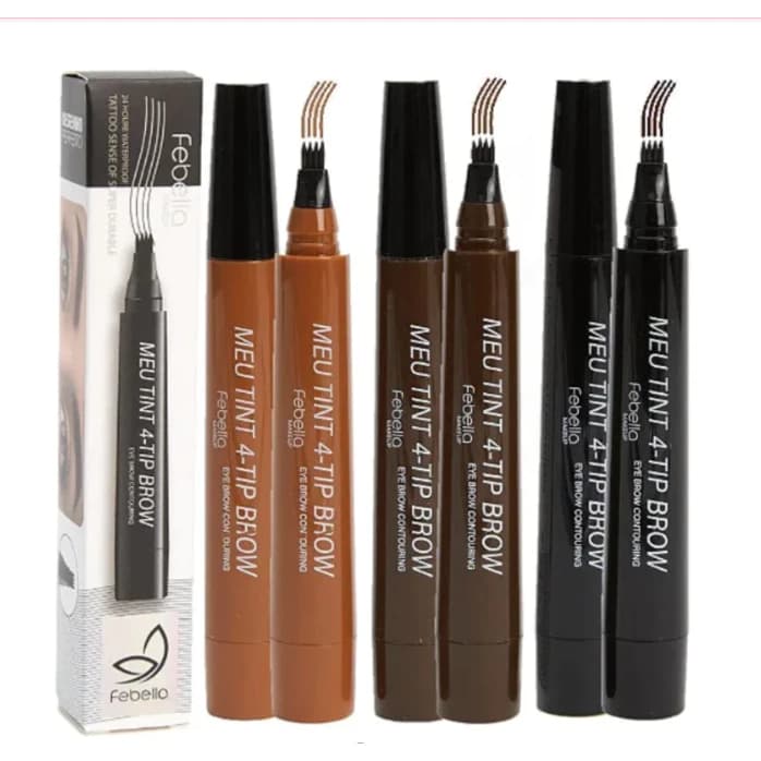 ✨ Caneta para Sobrancelha Fio a Fio 4 Pontas Febella – Meu Tint 4-Tip Brow | Original