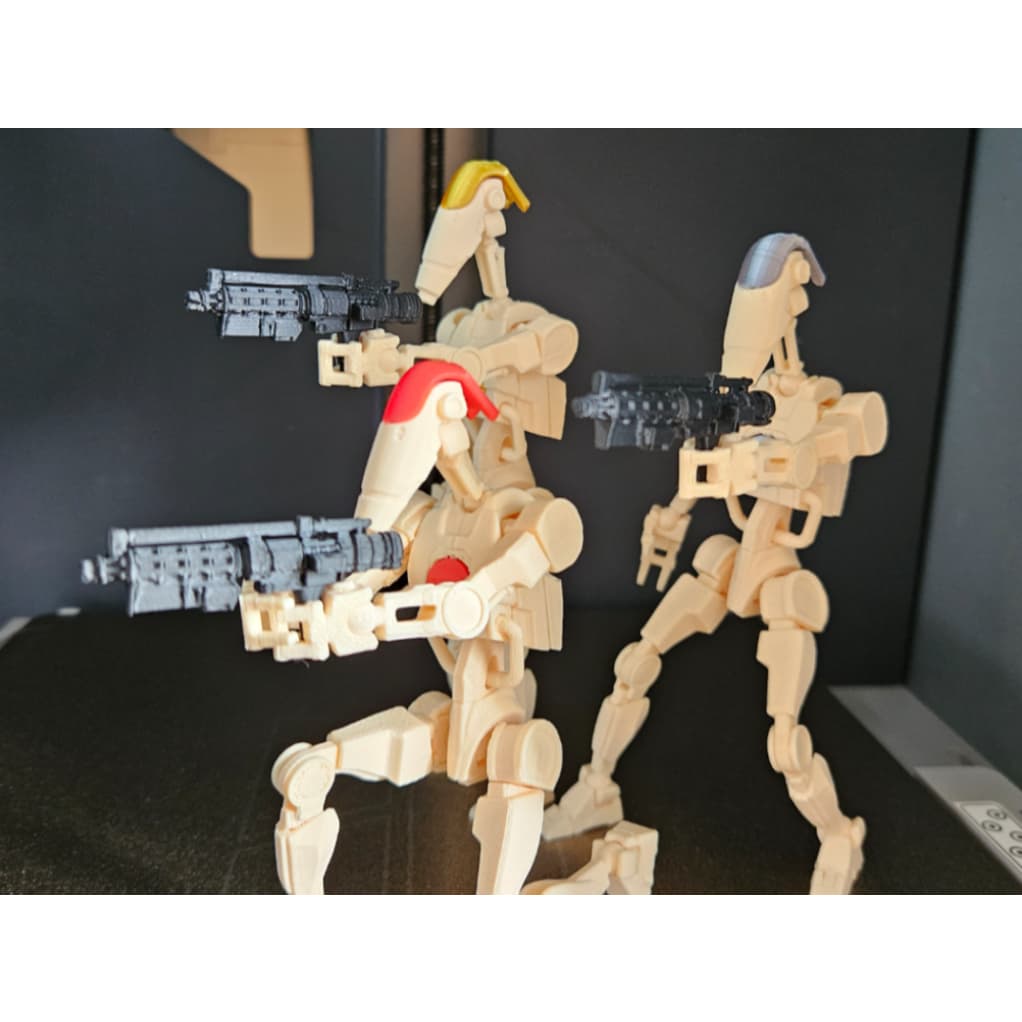 Muggora Kit com 4 Droid de Batalha B1 Dummy 13 Articulado BattleDroid B1Brinquedo Varias Poses Decoração