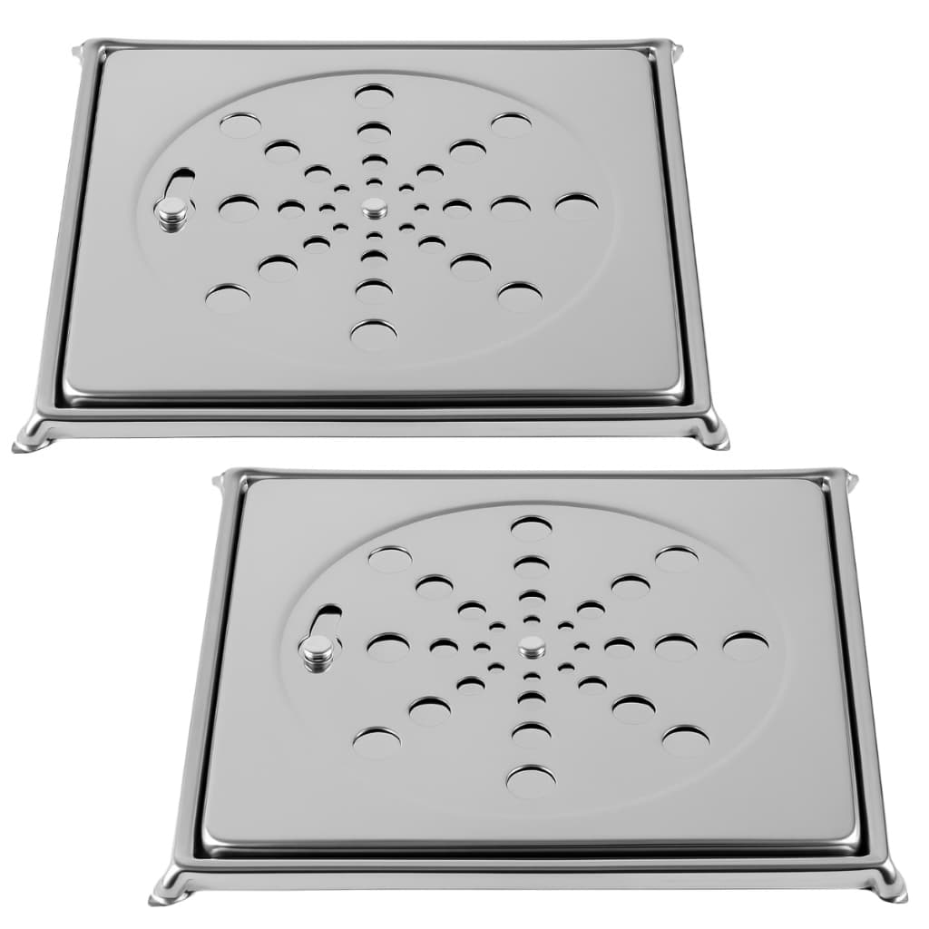 Kit Grelha Ralo Quadrado 10x10 + Porta Grelha Caixilho Inox