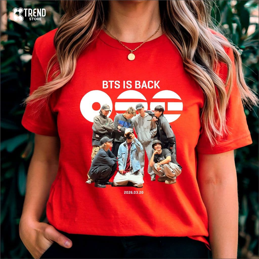 Camiseta Vermelha Algodão Premium BTS is Back envio Imediato