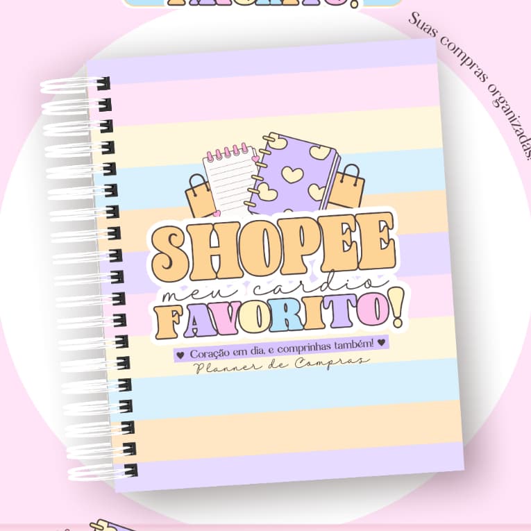 Planner Shopee Controlada A5- Organize suas comprinhas da Shopee