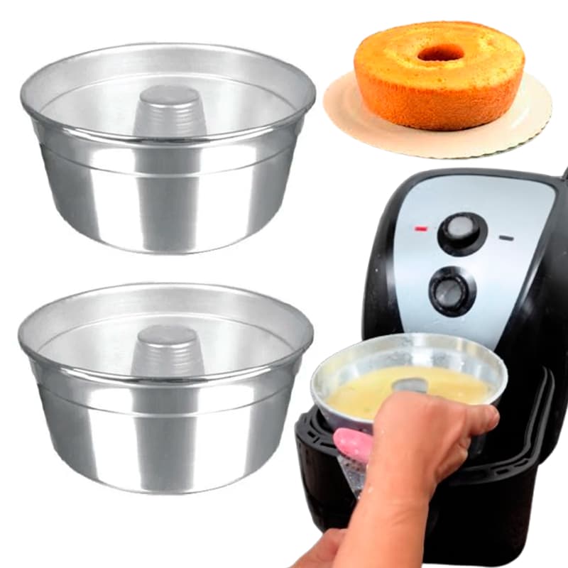 Kit com 2 Formas de Bolo para Airfryer 16cm Serve em Todas Airfryer do mercado!