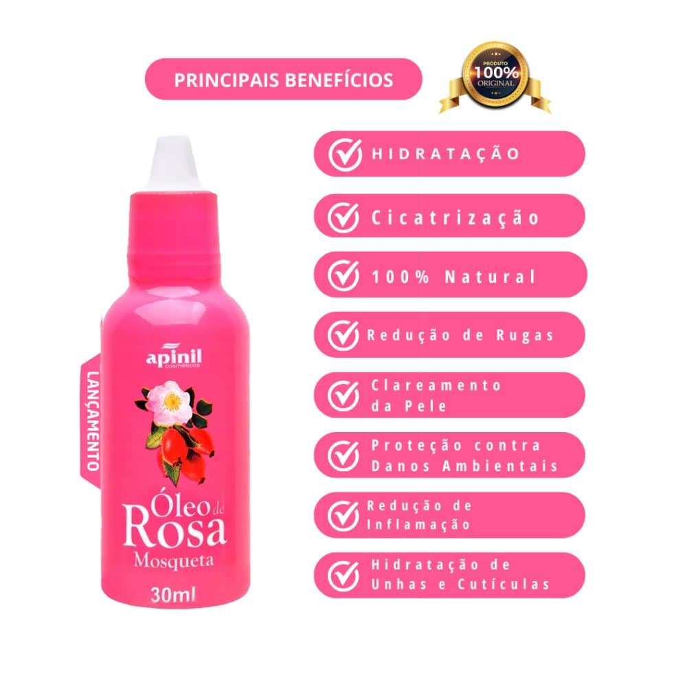 Óleo de Rosa Mosqueta Clareador Íntimo – Virilha, Axilas e Corpo | Hidratação Profunda
