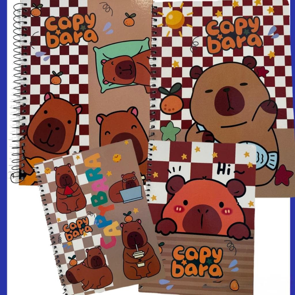 Caderno Universitário Capa Dura 1 Matéria CapyBara/Capivara Fofa 80 Folhas