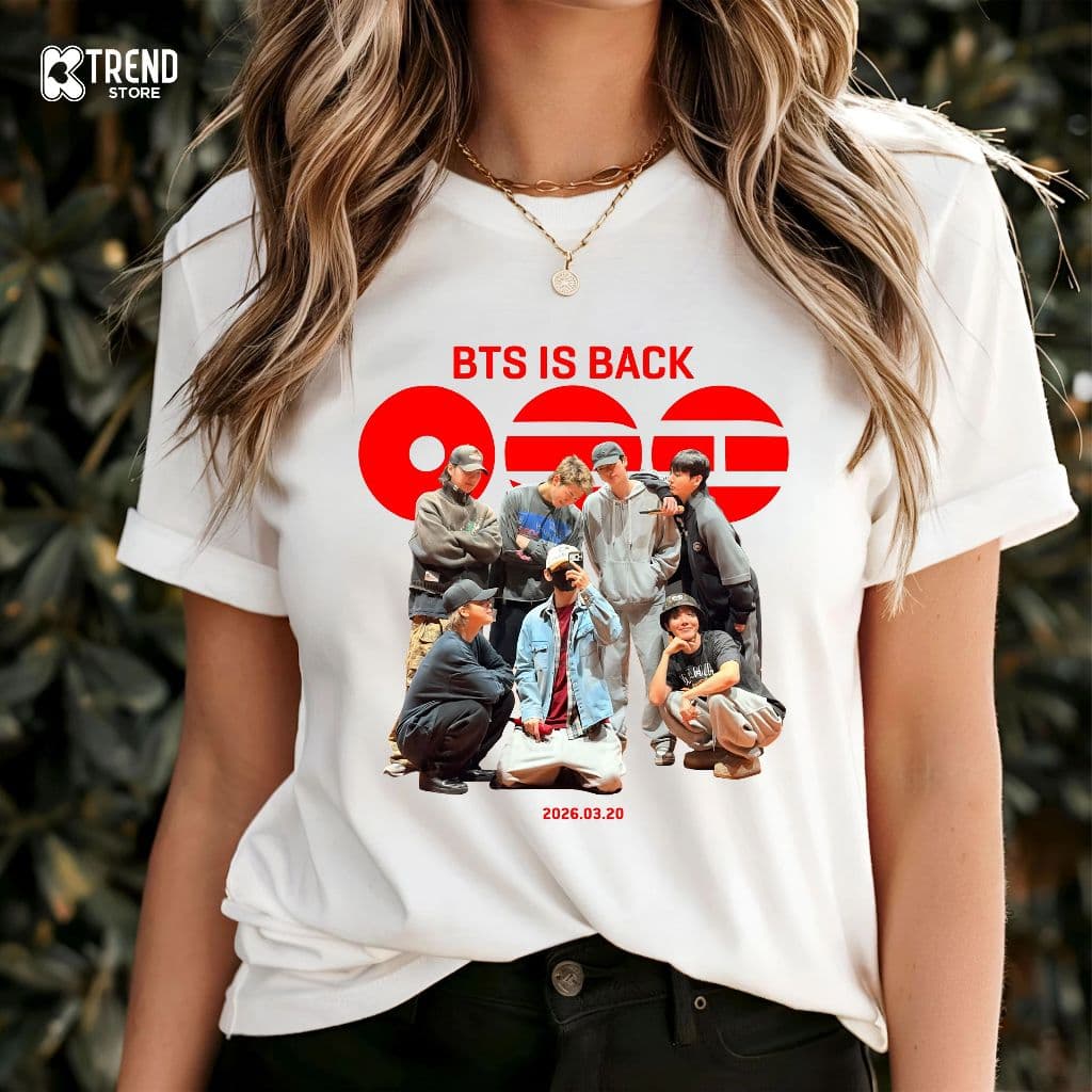 Camiseta Branca algodão BTS is Back Envio imediato