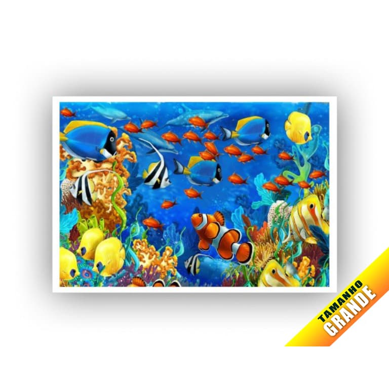 Papel Arroz Peixe Pescaria para bolo Grande 30x40cm de 7kg + 4 Faixas