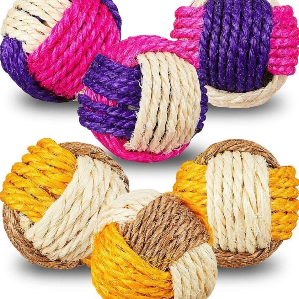Brinquedo Para Gatos Com Catnip Erva De Gato Bola Sisal Colorida