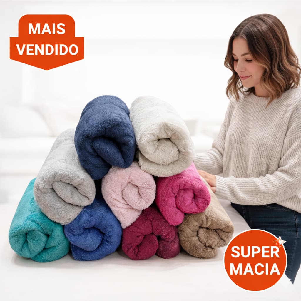 Manta Cobertor  Toque Macio 2.00x180 Antialérgico