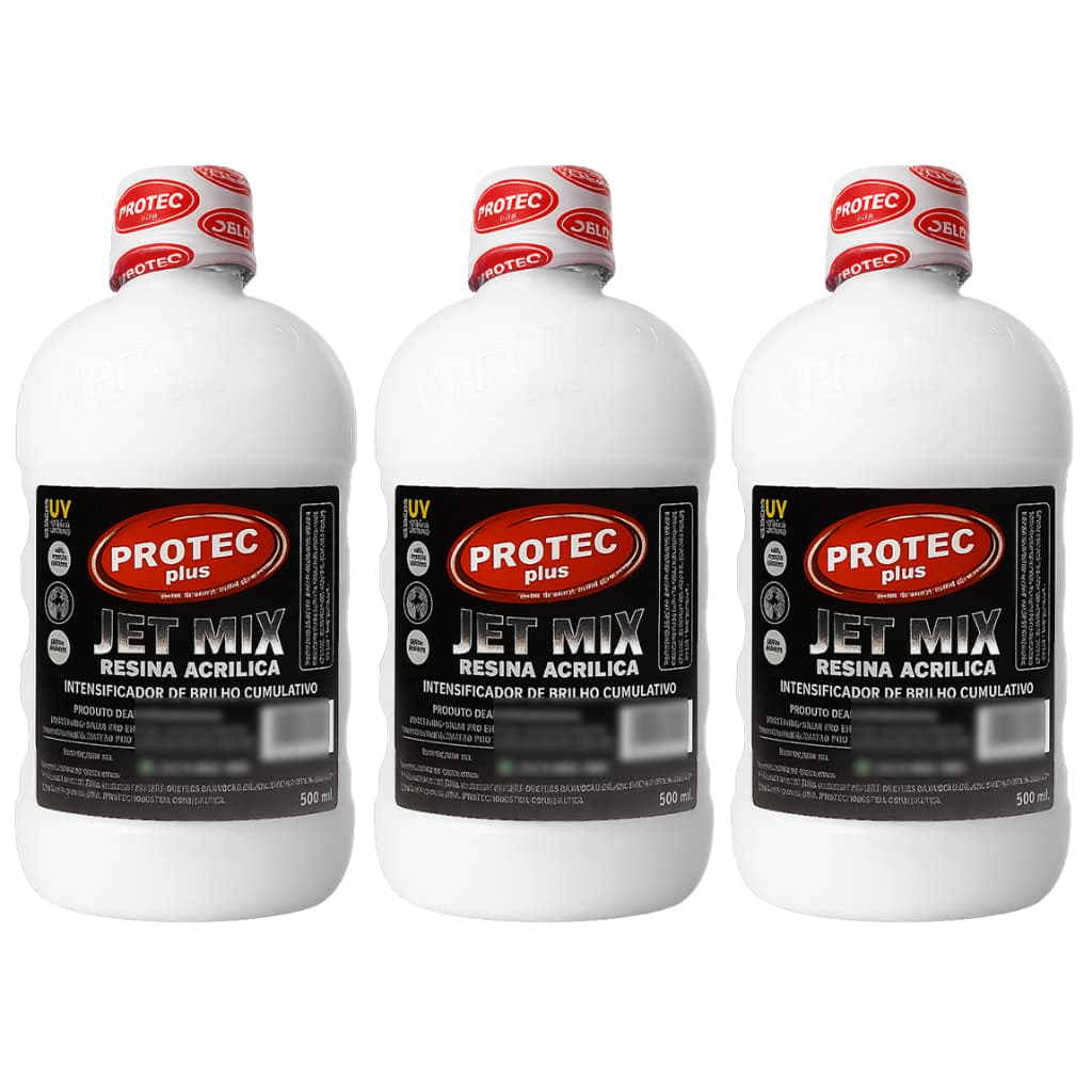 Kit 3 Resina Acrílica Para Renovar e Proteger Pintura Automotiva Jetmix - 500ml