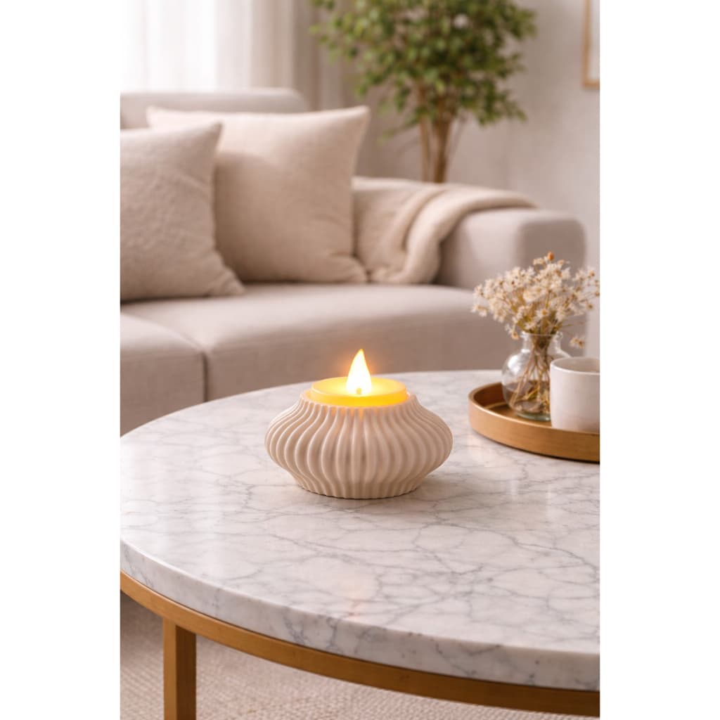 Mini Luminária Decorativa com Vela LED Luz Quente – Decoração Aconchegante, Moderna e Segura para Ambientes
