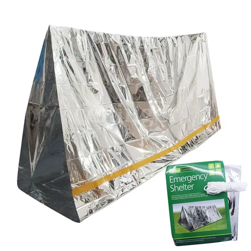 Tenda Térmica Emergência Aluminizada 1,5m x 2,5m Sobrevivência Camping Impermeável