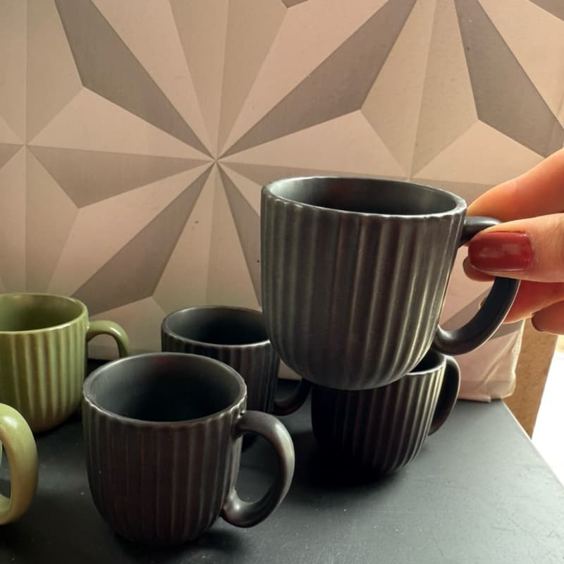Jogo de xícara de café de porcelana preto verde ou azul com 4 peças kit conjunto xícaras xicara para cafe cha preta