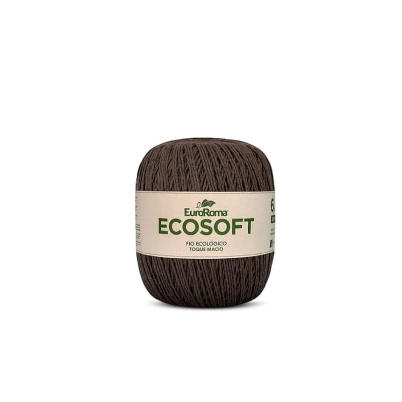 Barbante euroroma ecosoft n°6 cor 1100 marrom
