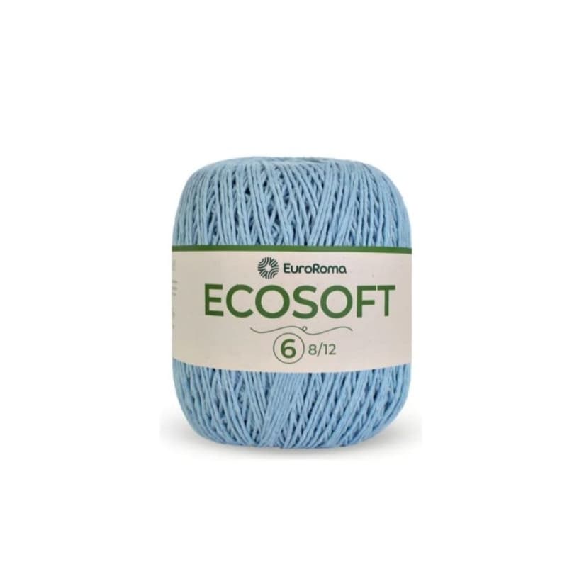 Barbante euroroma ecosoft n°6 cor 900 azul bebê