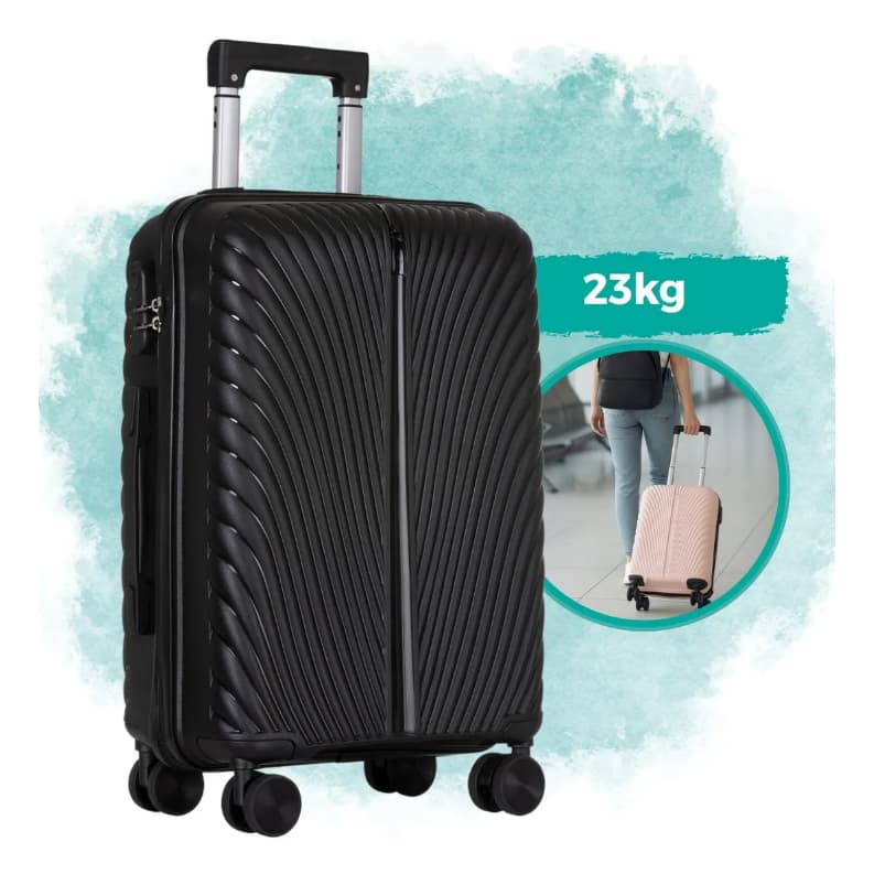 Mala De Viagem 23kg Polipropileno Rodinhas 360 Média