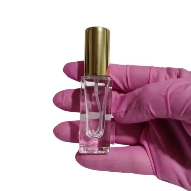 20 frascos de vidro square 5ml c borrifador luxo dourado para amostra de perfume