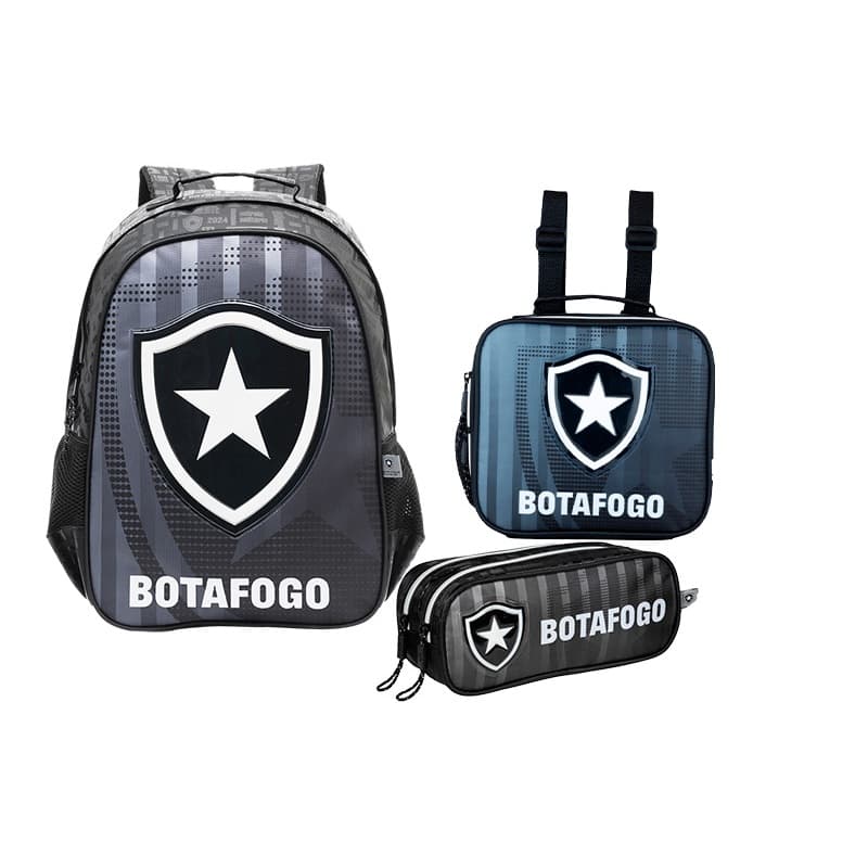 Kit Mochila G Botafogo Time Lancheira Estojo Xeryus Escolar Original
