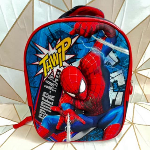 Kit Infantil Tema Homem-Aranha Mochila Escolar + Boneco